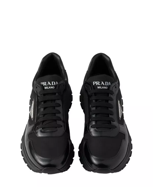 Мужские кроссовки Prax 01 из нейлона и матовой кожи. Prada, черный — фото 4