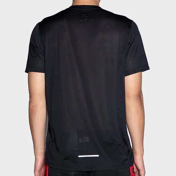 Футболка Nike Running Miler logo T-Shirt 'Black', черный — фото 3