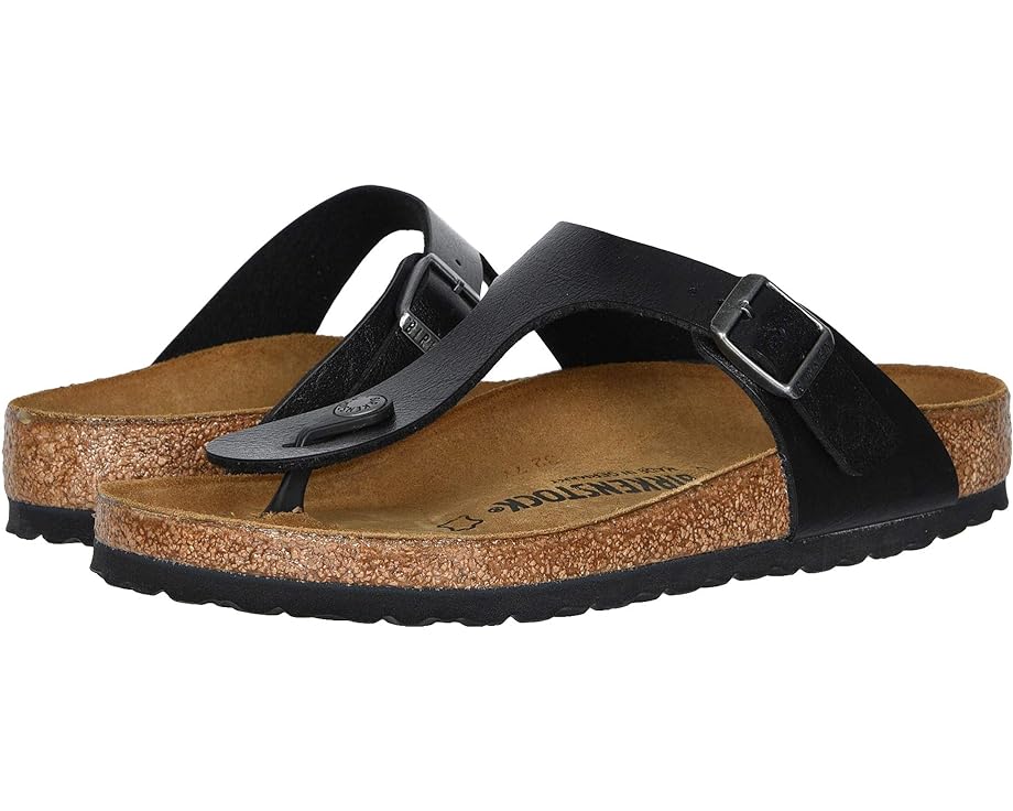 

Сандалии Birkenstock Gizeh - Birko-Flor & Birkibuc, цвет Licorice Birko-Flor