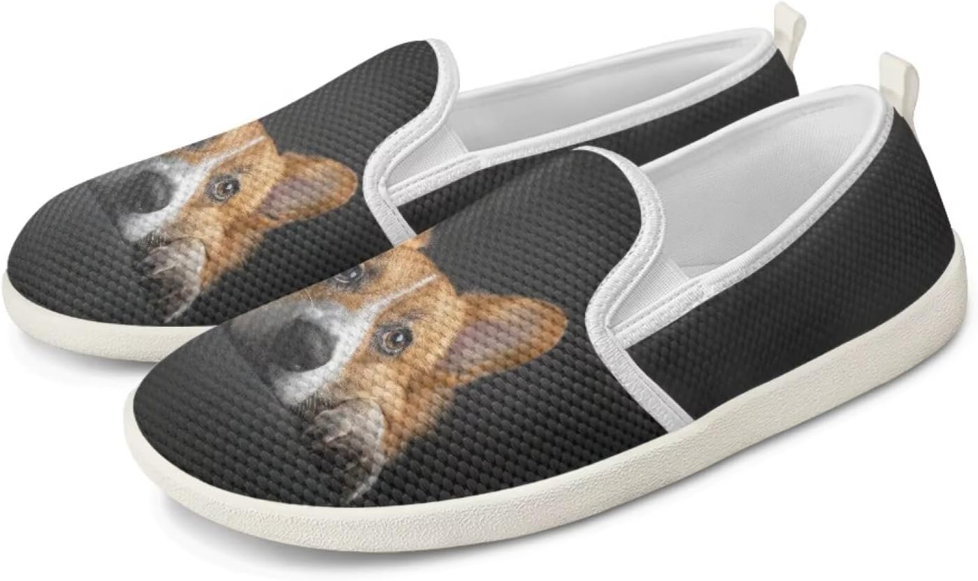 

Кроссовки JoyLamoria с сетчатым верхом и принтом капибары, эспадрильи без шнурков, с поддержкой свода стопы, для женщин и мужчин, для бега и ходьбы, легкие, Corgi