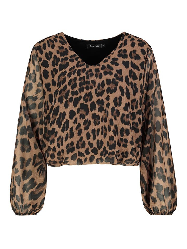 

Блуза Sublevel Bluse, цвет Hellbraun/Schwarz
