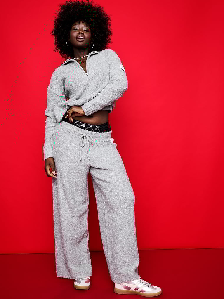 

Уютные брюки-свитера из букле Pink, medium heather grey