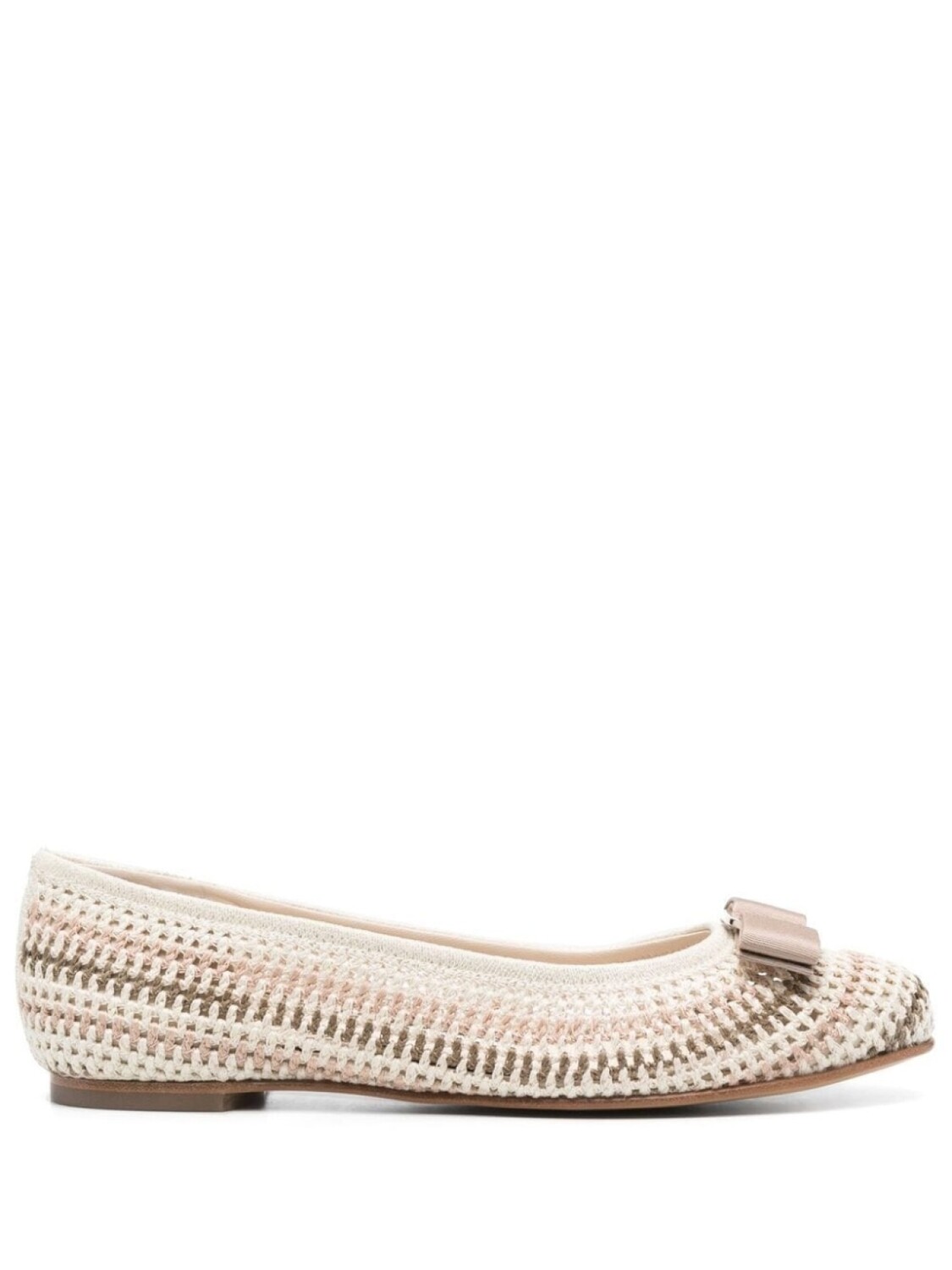 

Ferragamo балетки Varina в технике кроше, нейтральный цвет