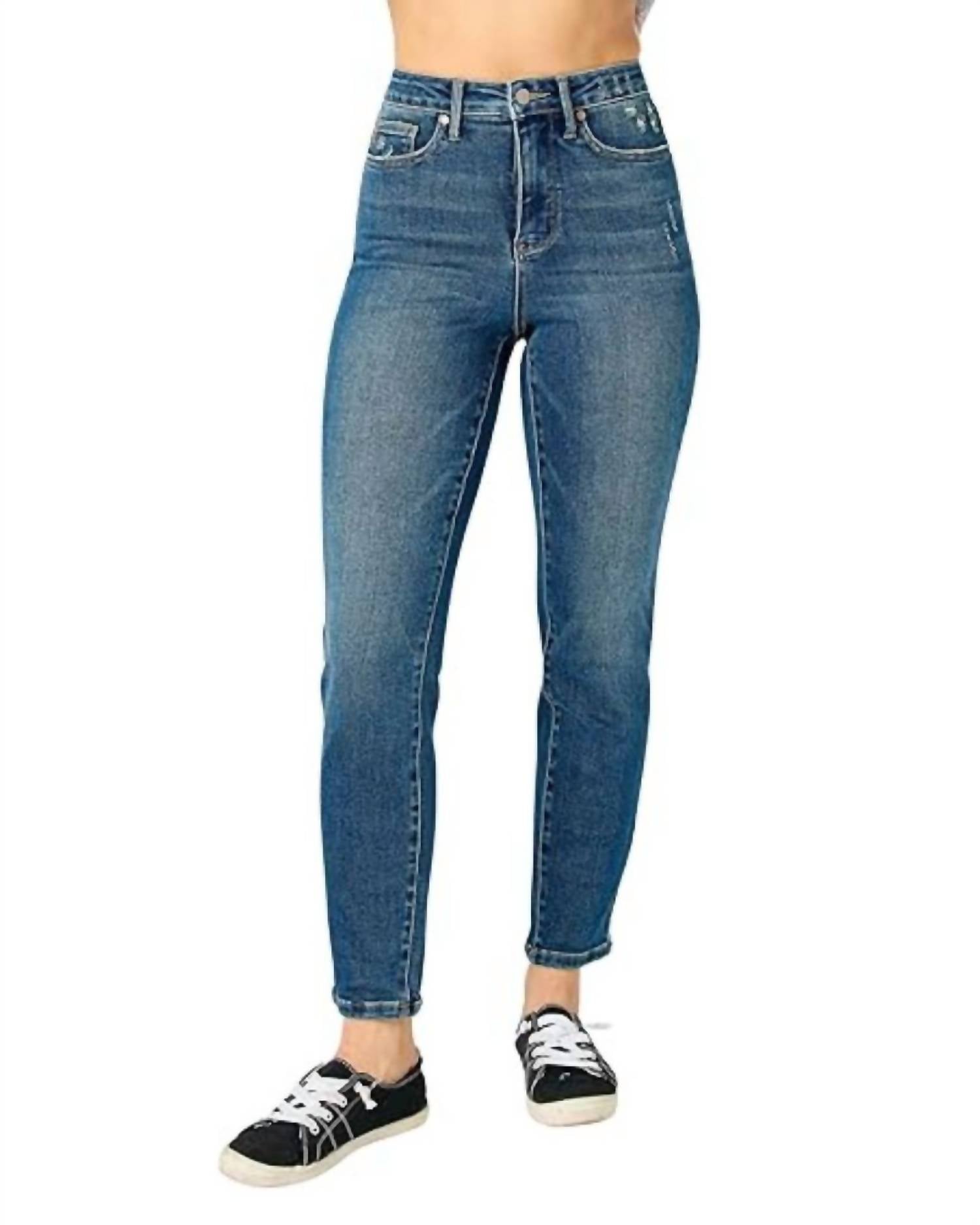 

Узкие джинсы с высокой посадкой и контролем живота из денима Judy Blue, цвет denim