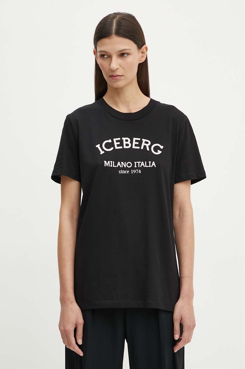 

Хлопковая футболка Iceberg, черный