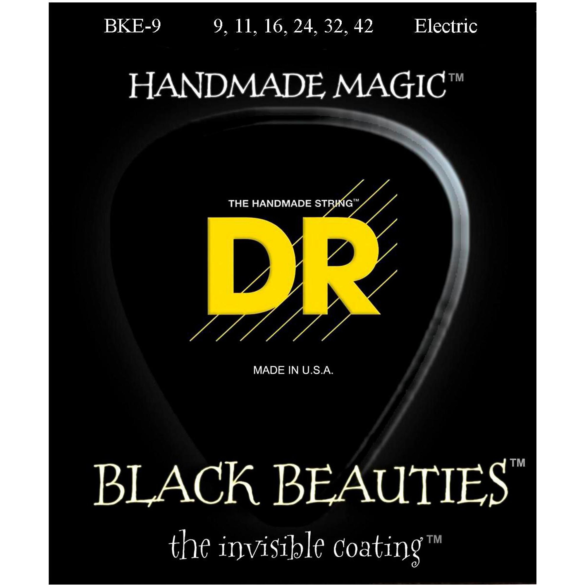 

Струны для электрогитары DR Strings Extra Life BKE-9 Black Beauties Lite с покрытием