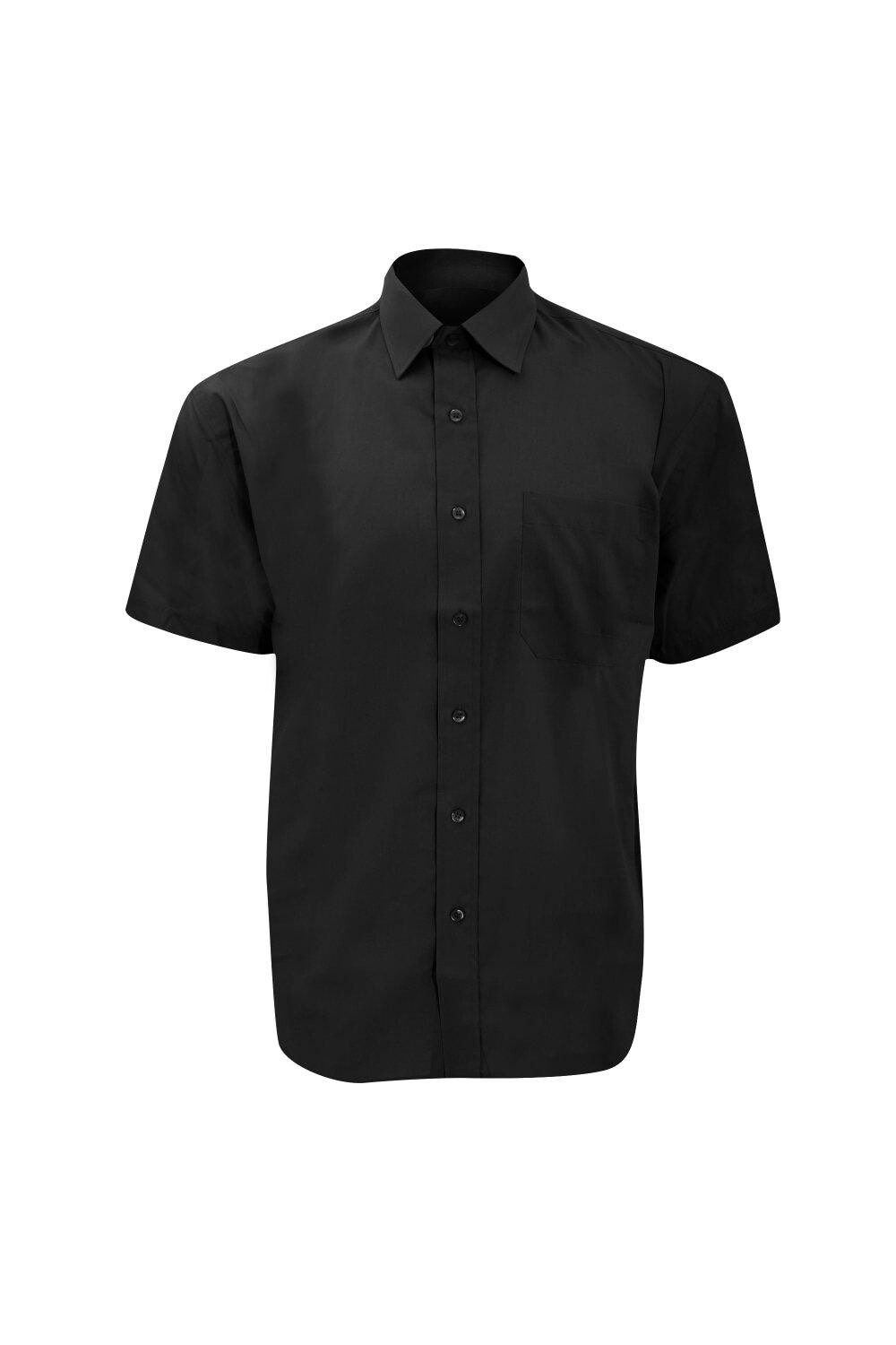 

Рубашка из легкого в уходе поплина из полихлопка с короткими рукавами Collection Collection Russell, черный