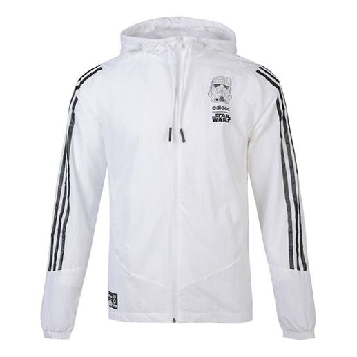 

Куртка adidas neo M Sw Wb logo Printing Cozy Casual Sports Hooded Jacket White, белый