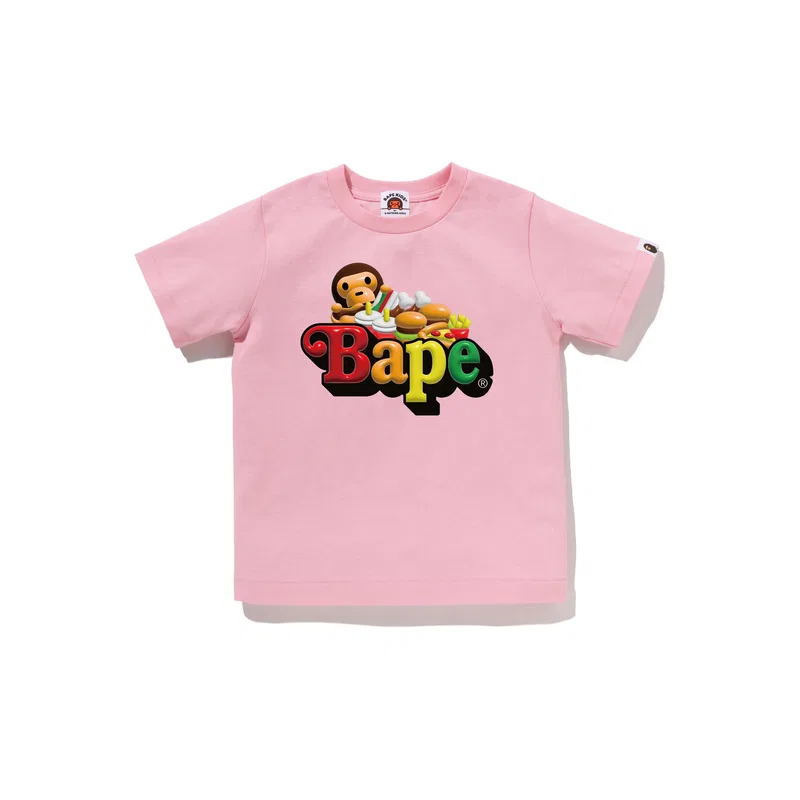 Футболка A Bathing Ape для детей 3-7 лет розовая