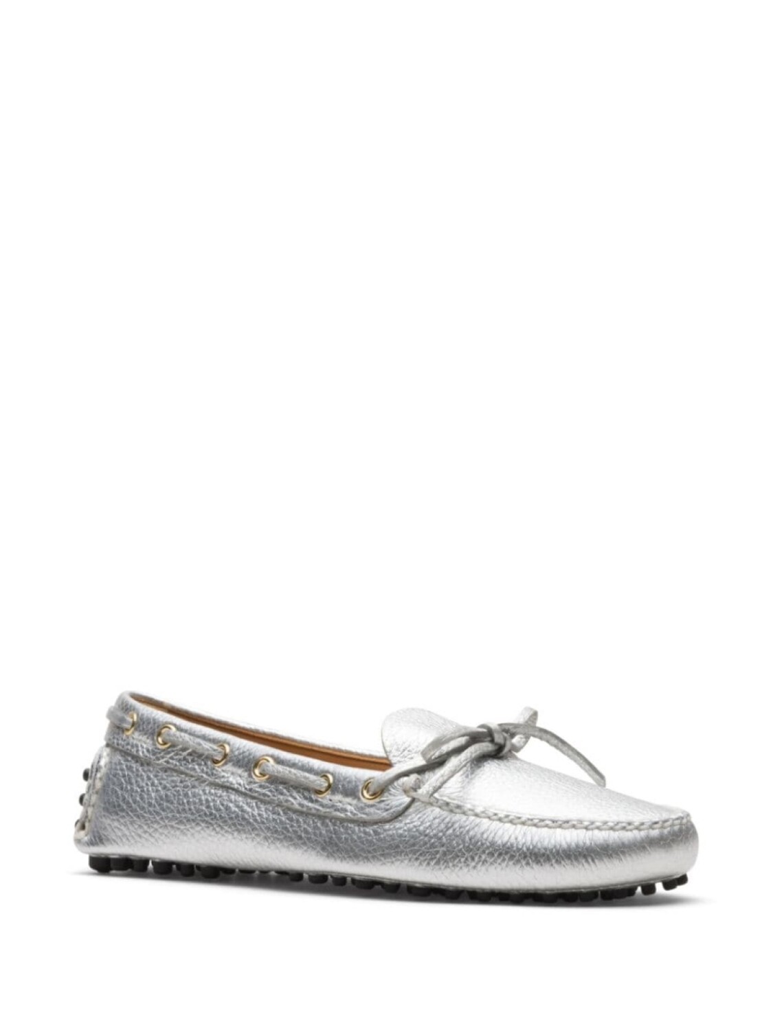 Car Shoe мокасины из зернистой кожи, серебристый — фото 2