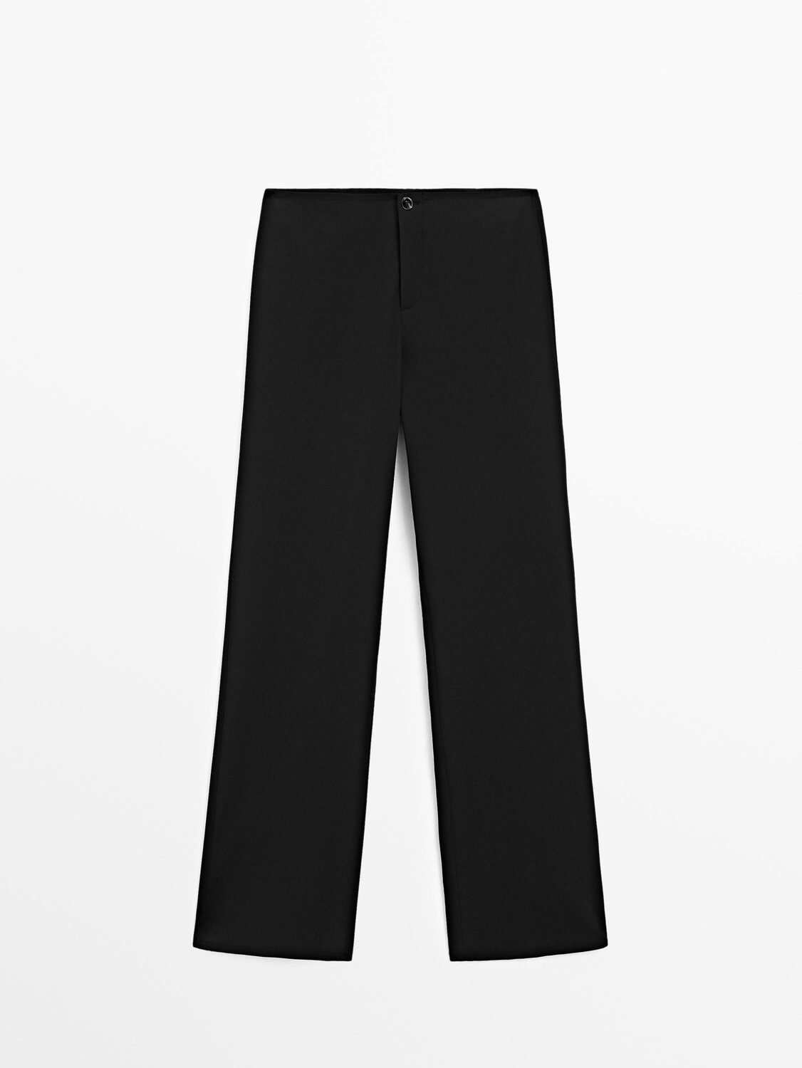 

Прямые брюки из технической ткани Massimo Dutti, черный