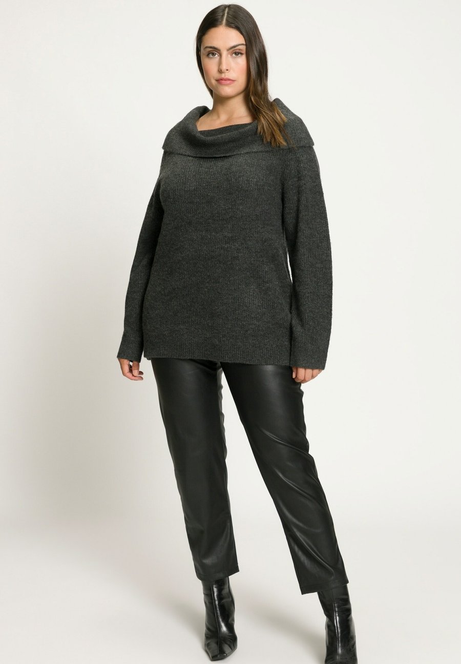 

Джемпер Ulla Popken SCHOUDEROPENING LANGE MOUWEN, Antraciet Melange/Anthracite