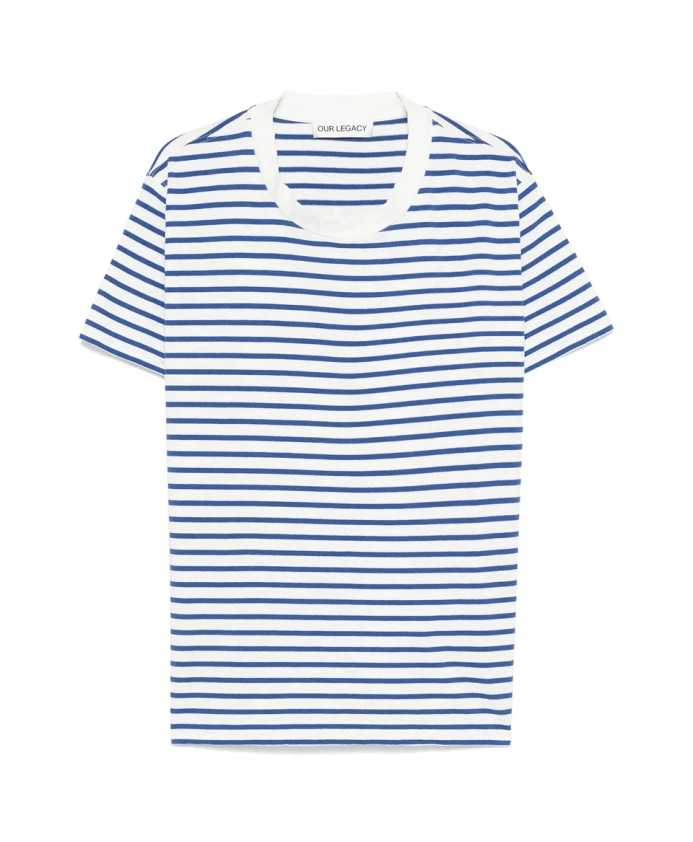 

Белая полосатая футболка с круглым вырезом Our Legacy, мультиколор, Белый, Белая полосатая футболка с круглым вырезом Our Legacy, мультиколор