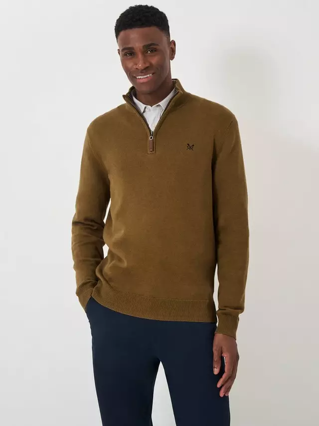 

Джемпер Crew Clothing Organic Cotton Half Zip Knitted, цвет tan
