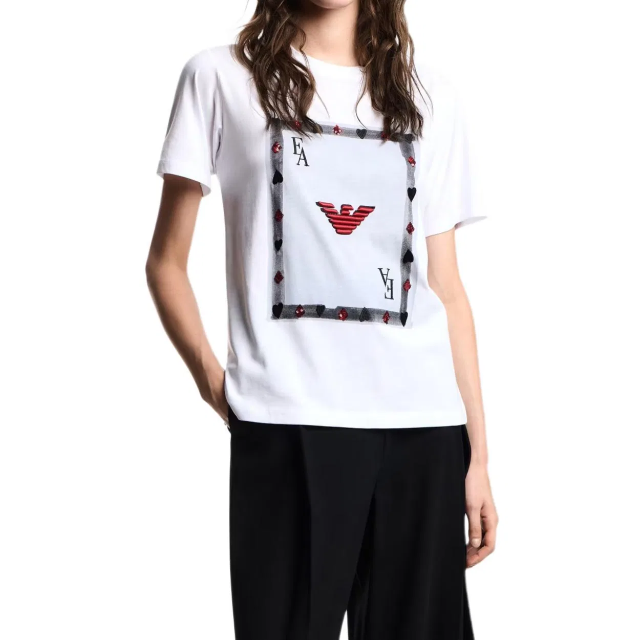 Футболка Regular Women's White EMPORIO ARMANI — фото 3