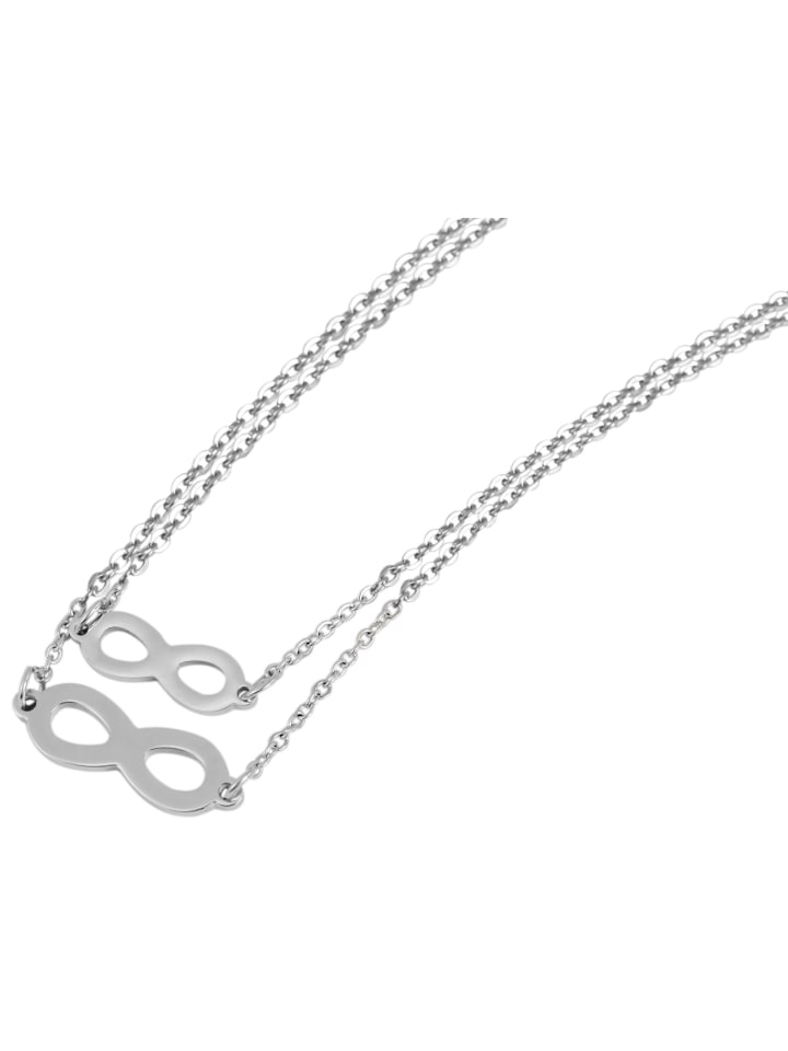 

Adeliás Женское ожерелье с подвеской в виде символа бесконечности из нержавеющей стали серебристого цвета