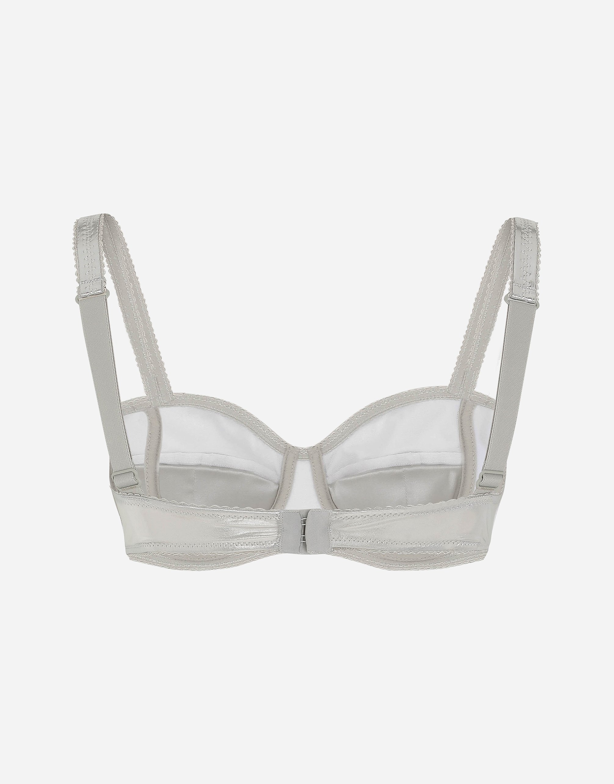 Балконет-бюстгальтер из ламинированного джерси Dolce & Gabbana, серебряный — фото 2