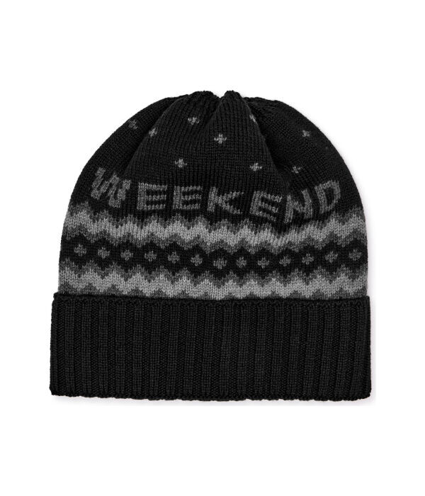

Шапка женская Weekend Maxmara шерстяная с узором, черный