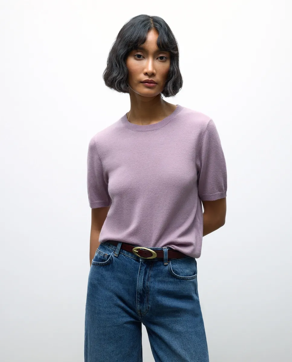 

Женский джемпер с вырезом-лодочкой и коротким рукавом Tintoretto, сиреневый