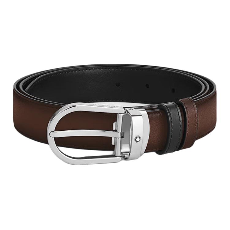 

MONTBLANC Ремень мужской из коровьей кожи градиент бордовый/black ширина 3cm