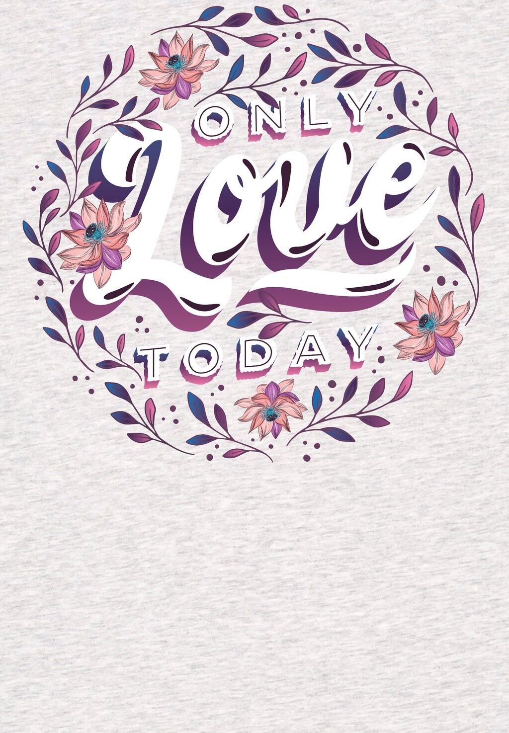 

Футболка с принтом ONLY LOVE TODAY watapparel, цвет Mottled Light Grey