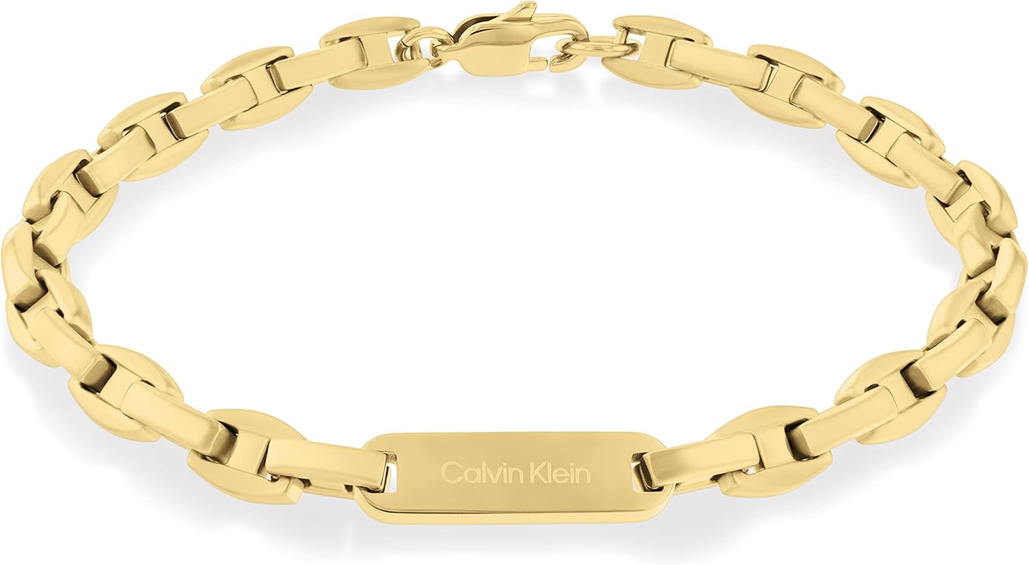 

Мужской браслет-цепочка Calvin Klein из нержавеющей стали с яркой отделкой и полированной идентификационной табличкой, Gold Plated