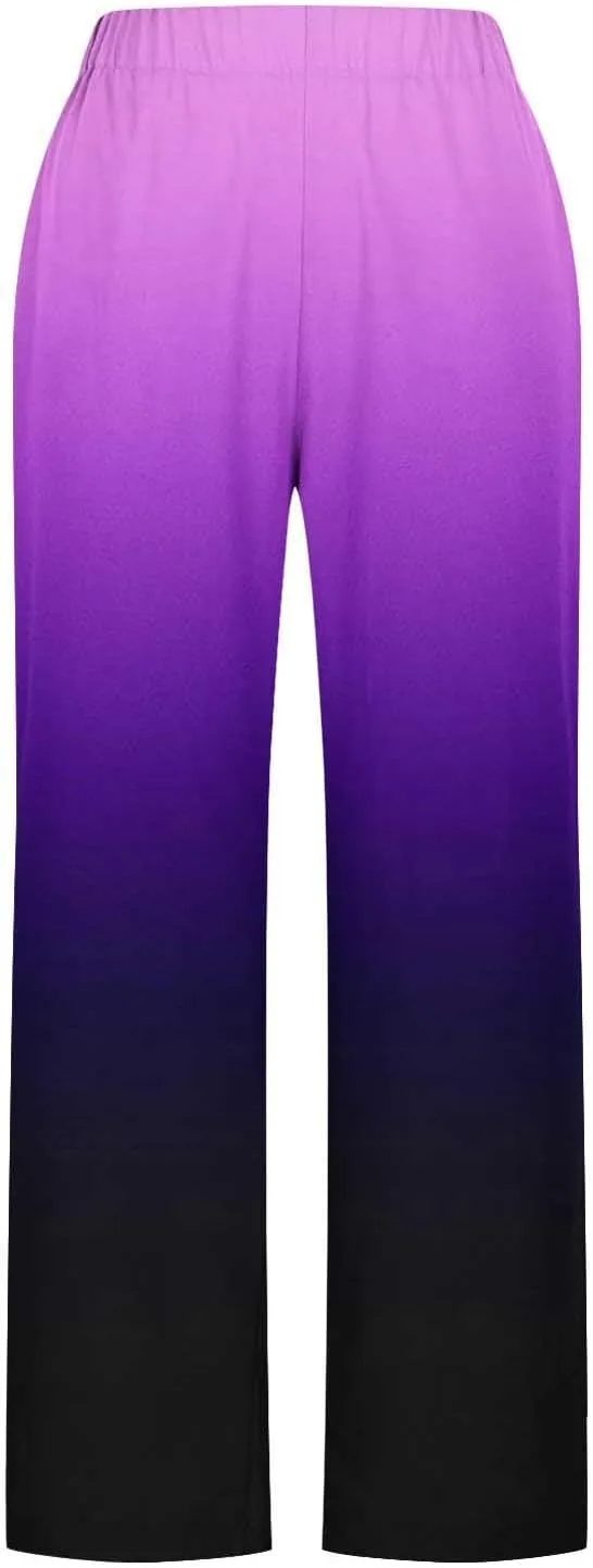 

Льняные брюки Women с градиентом, легкие и уютные, с боковым разрезом и карманом