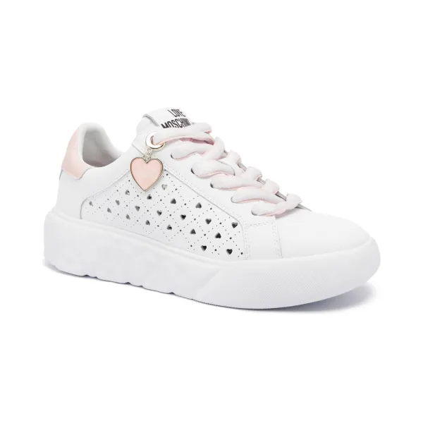 

Кожаные кроссовки Heart45 Love Moschino, белый