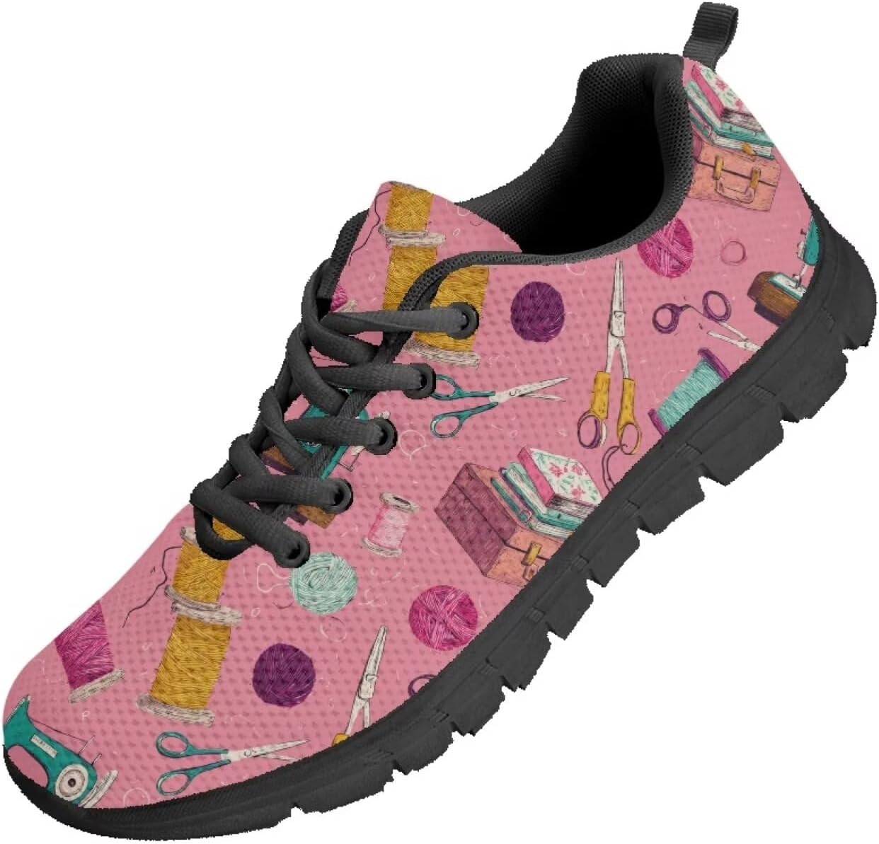 

Funnydude Забавные кроссовки с принтом для мужчин, весенние прогулочные кроссовки, повседневные теннисные туфли, дышащие кроссовки из сетки, Cartoon Sewing Machine