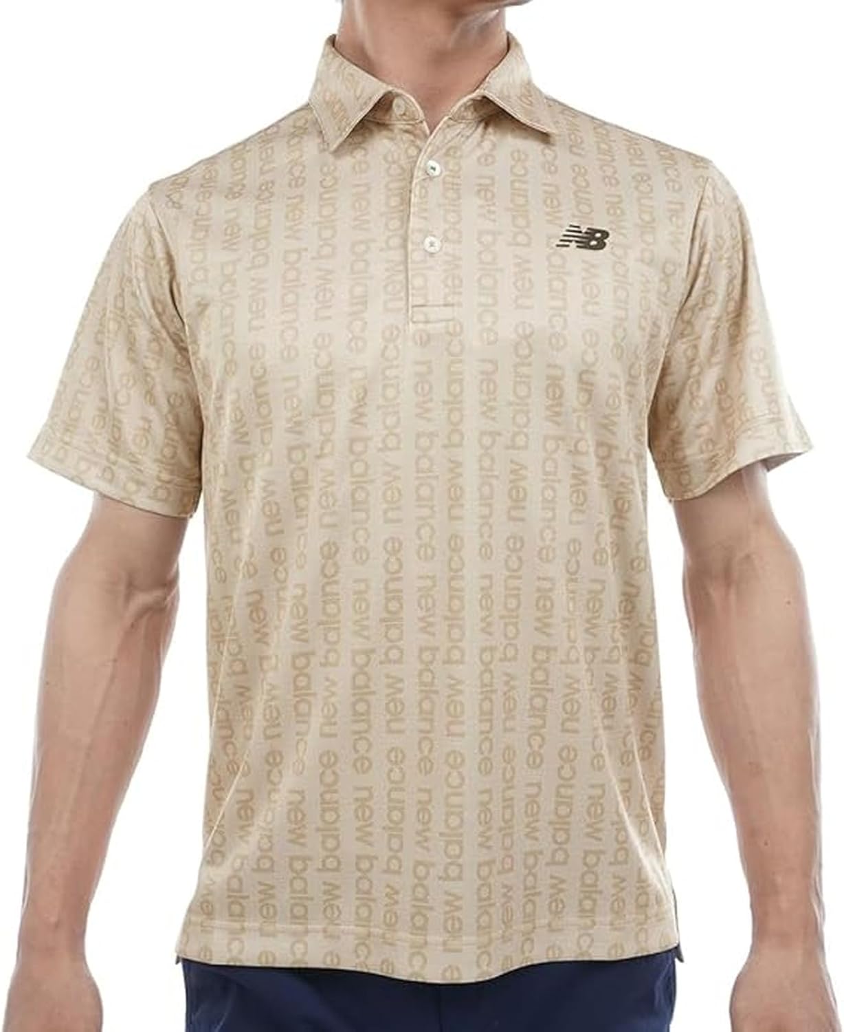 

Мужская поло-рубашка New Balance 012-5168006 с коротким рукавом (впитывающая, быстросохнущая, эластичная), бежевый