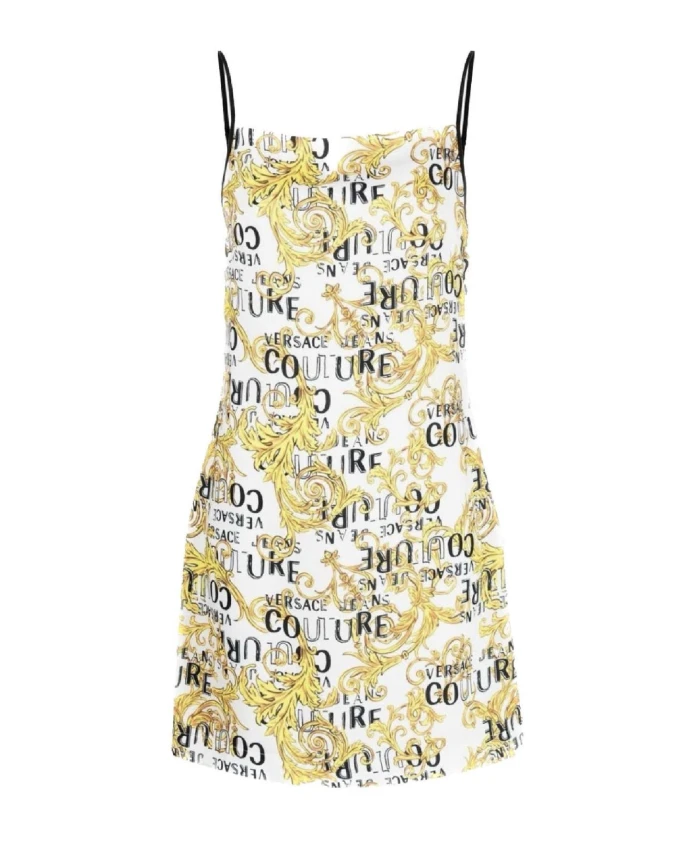 

Белое платье с короткими рукавами от Versace Versace Jeans Couture, мультиколор
