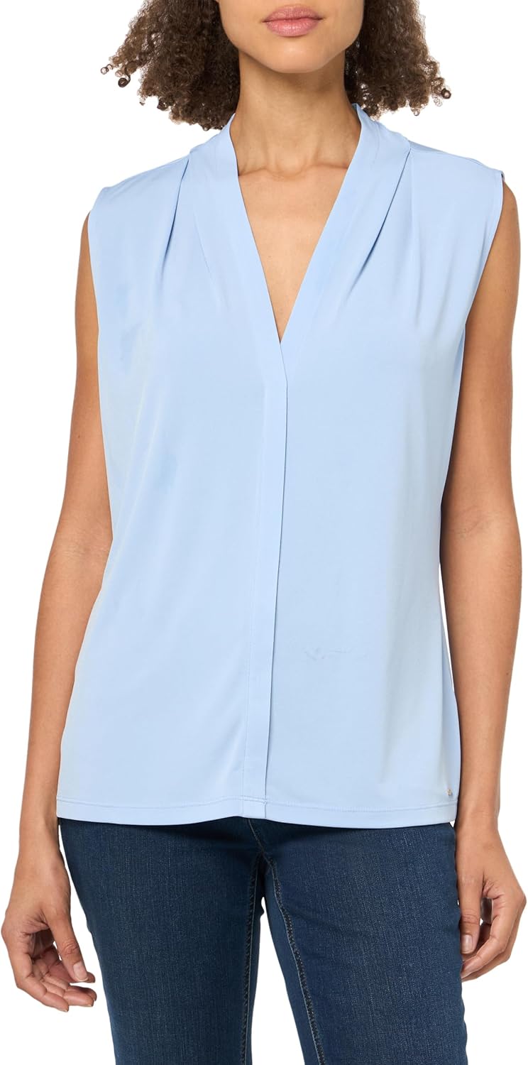 

Женский трикотажный топ Calvin Klein с короткими рукавами и текстурированной отделкой, Baby Blue