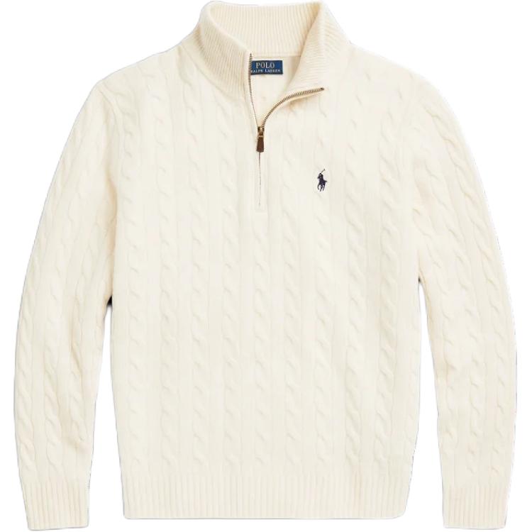 Polo Ralph Lauren Вязаный свитер мужской кремовый — фото 4