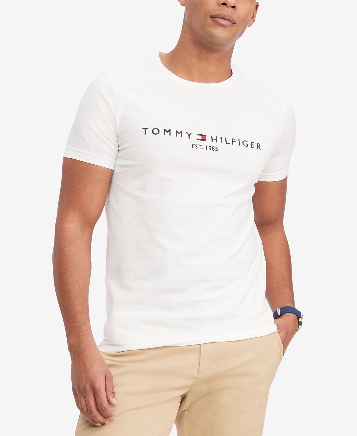 

Мужская футболка с круглым вырезом с вышитым логотипом Tommy Hilfiger