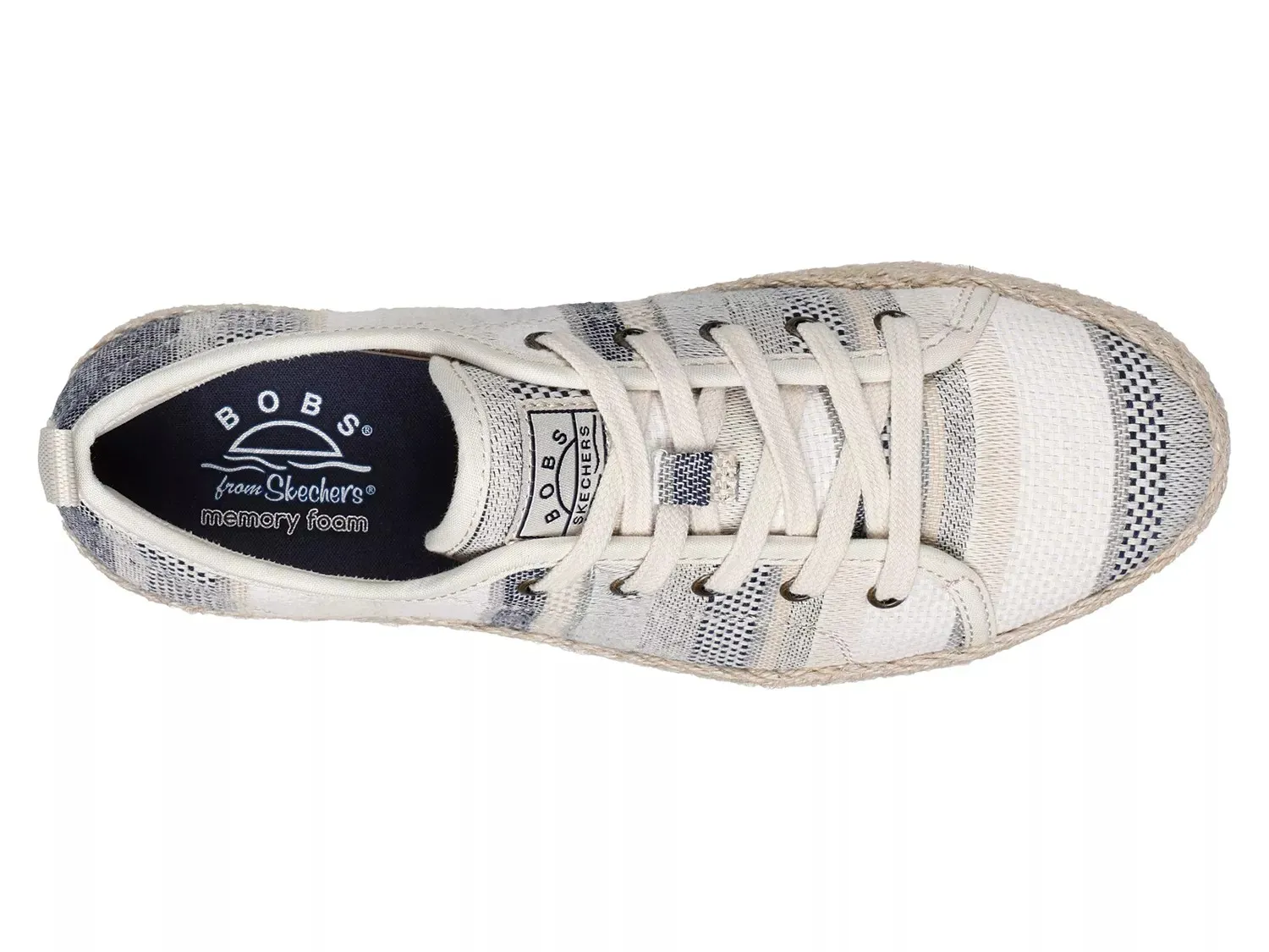 Кроссовки Skechers BOBS Sesame Espadrille, с принтом в тёмно-синюю полоску — фото 4
