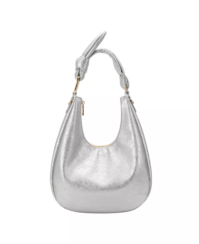 

Средняя сумка через плечо Lilie Crinkle с эффектом креш Melie Bianco, серебряный