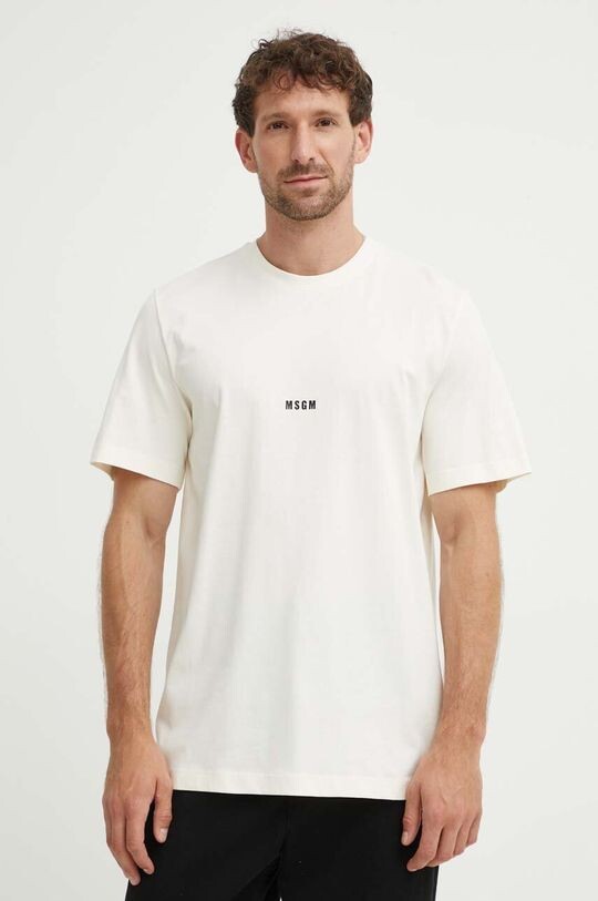 

Хлопковая футболка Msgm, бежевый