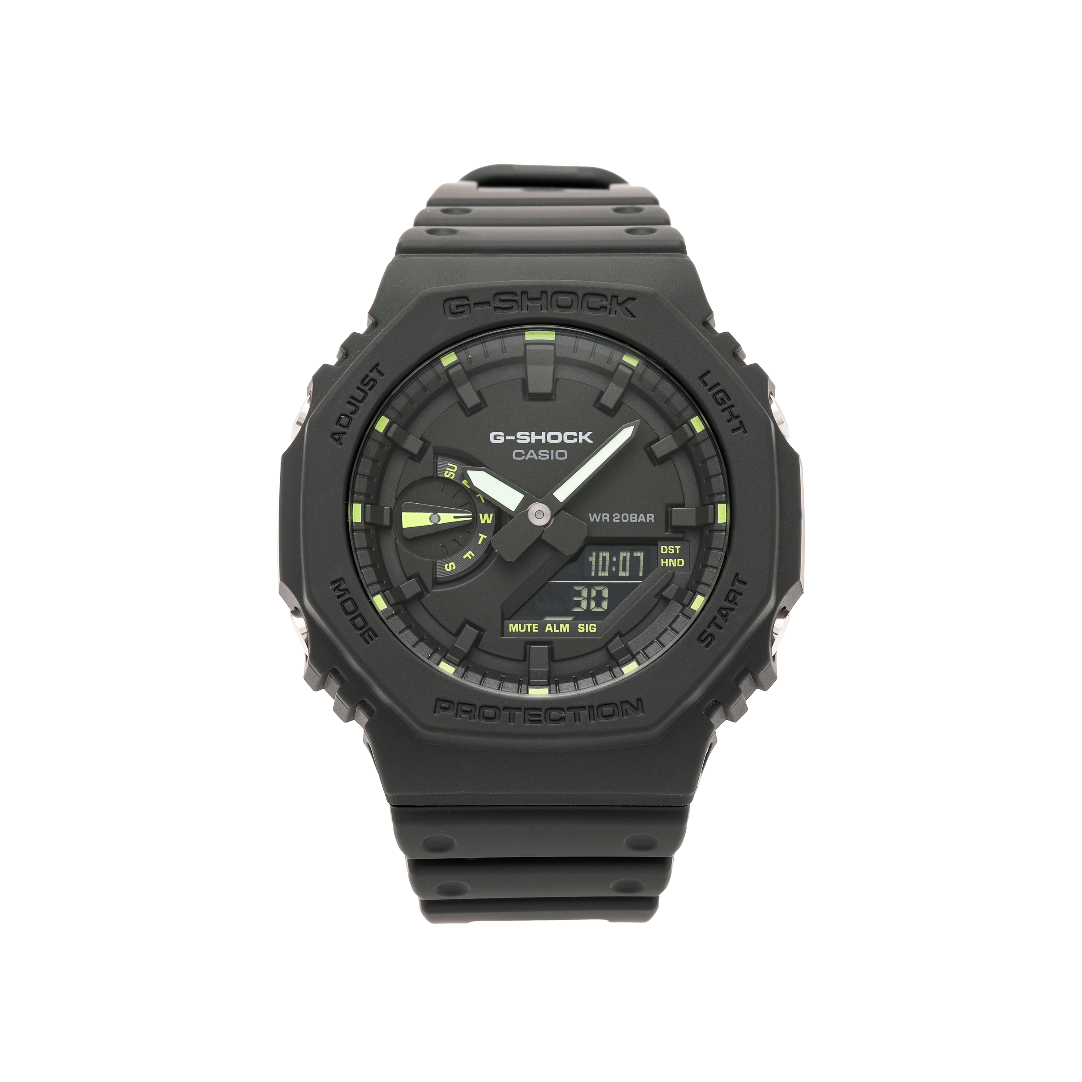

CASIO Мужские часы с двойным жидкокристаллическим/аналоговым дисплеем, черные, GA-2100-1A3PR
