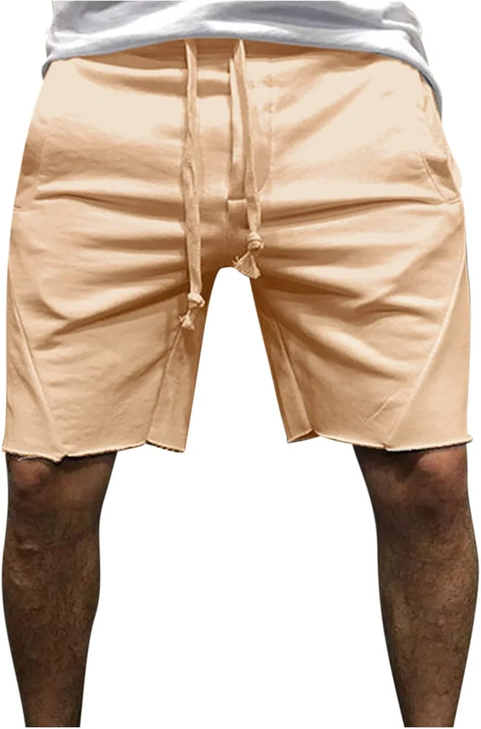 Спортивные шорты для мужчин, на завязках, на резинке, с карманами, Khaki