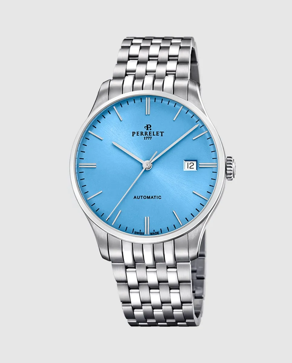 

A1300/B Weekend Ice Blue Silver Steel мужские часы Perrelet, серебряный