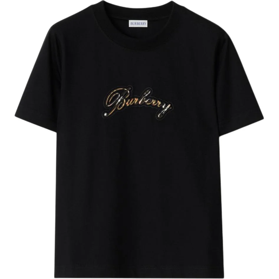 Футболка из хлопка Burberry, летняя, черный