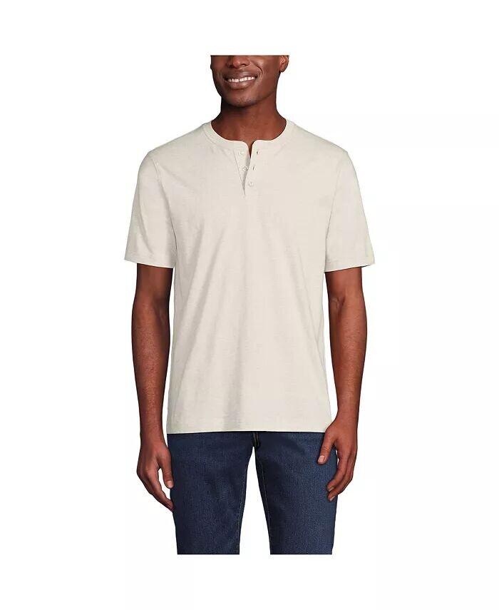 

Мужская футболка Henley Super-T с коротким рукавом Lands' End, белый