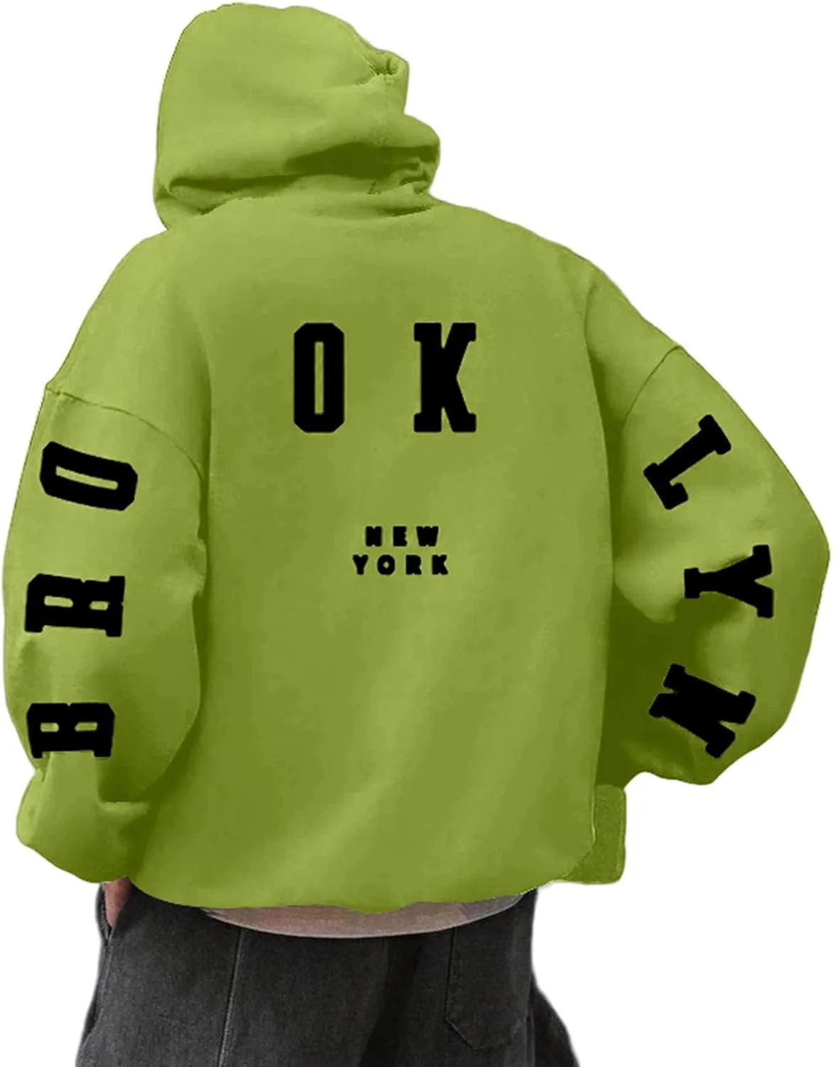 

Мужской худи Casual Streetwear с принтом для осени и зимы, свободный крой