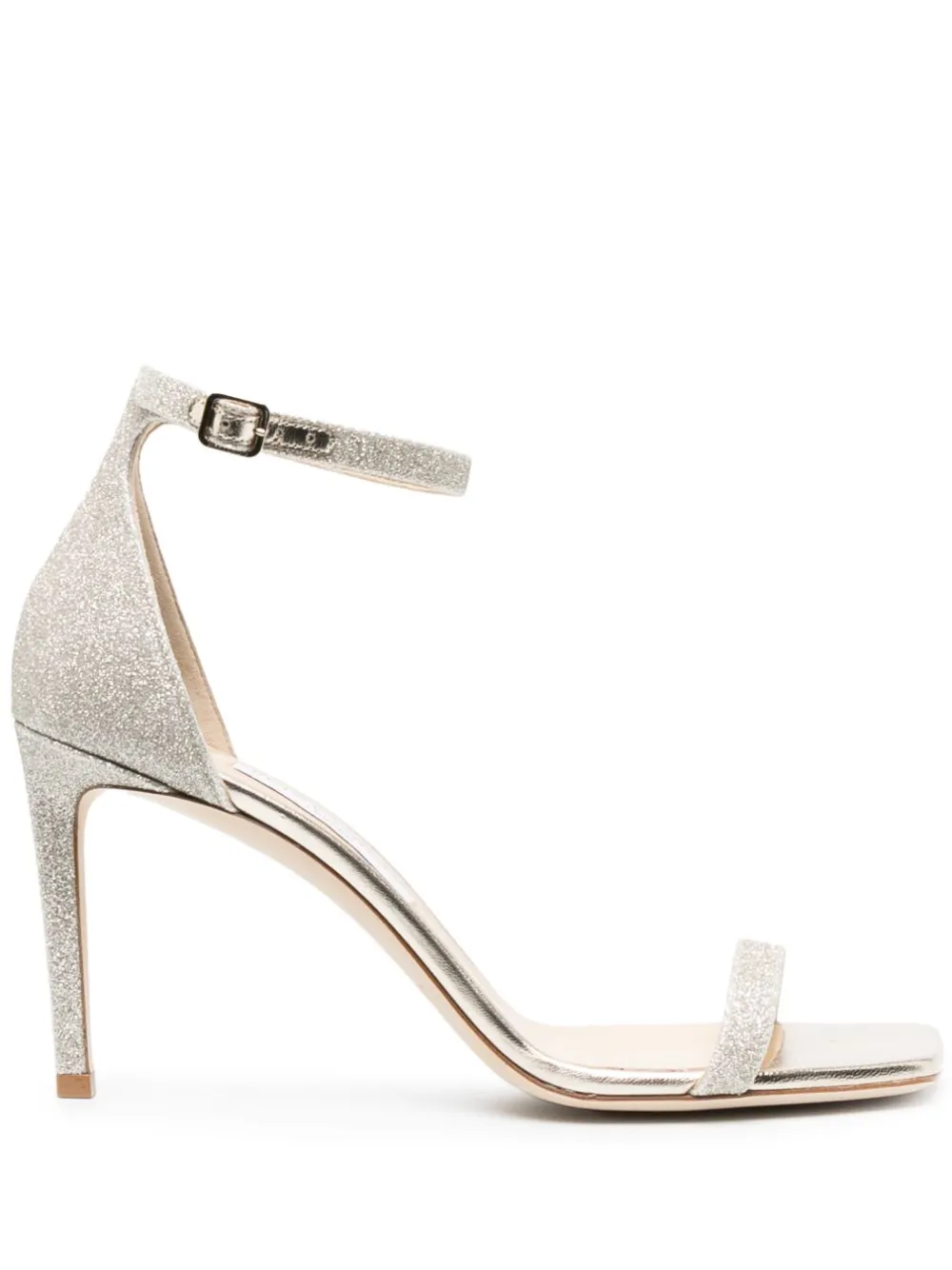 Босоножки Alva 85 с блестками JIMMY CHOO, серебяный