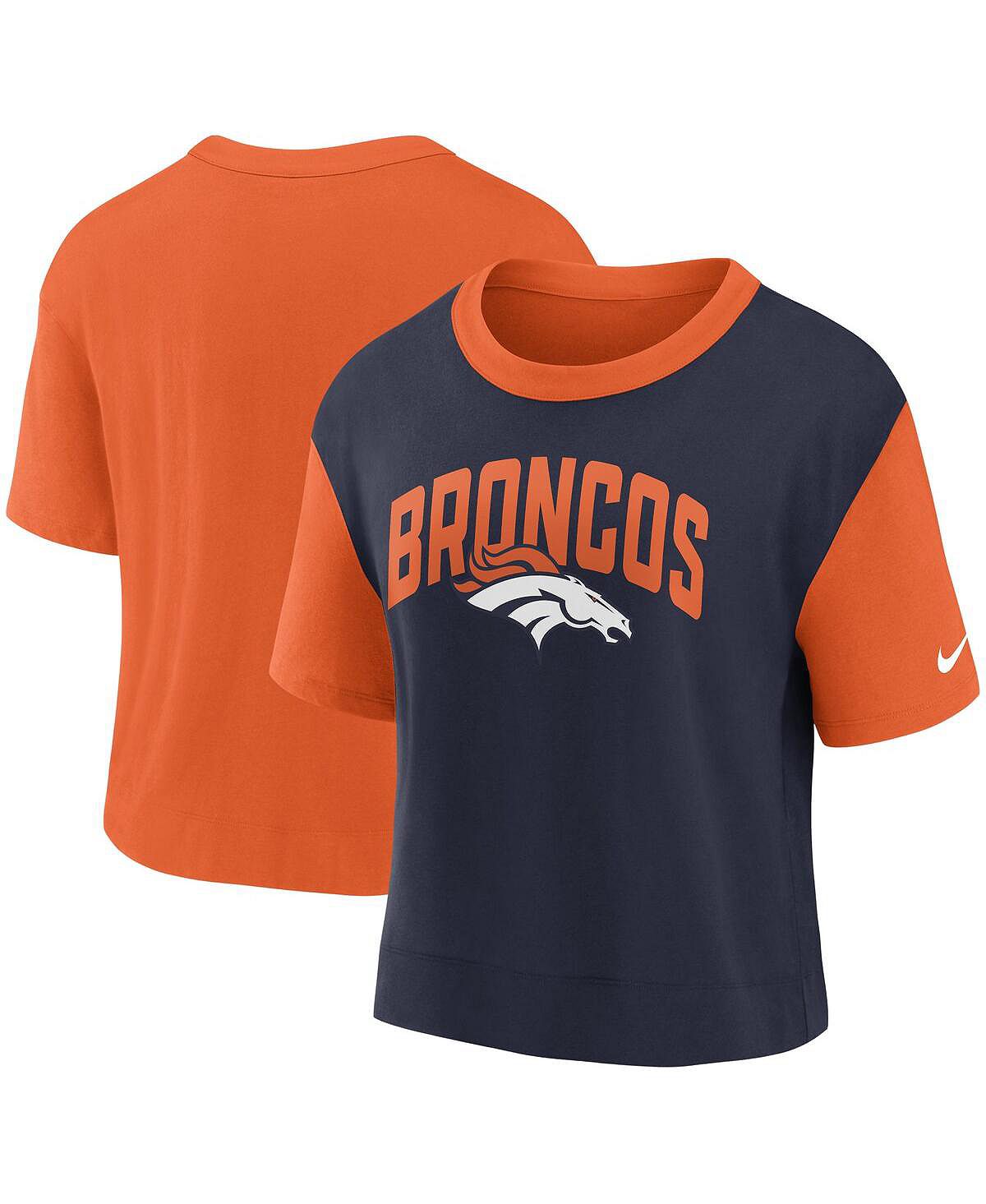 

Женская оранжево-темно-синяя модная футболка Denver Broncos High Hip Fashion Nike, Синий, Женская оранжево-темно-синяя модная футболка Denver Broncos High Hip Fashion Nike