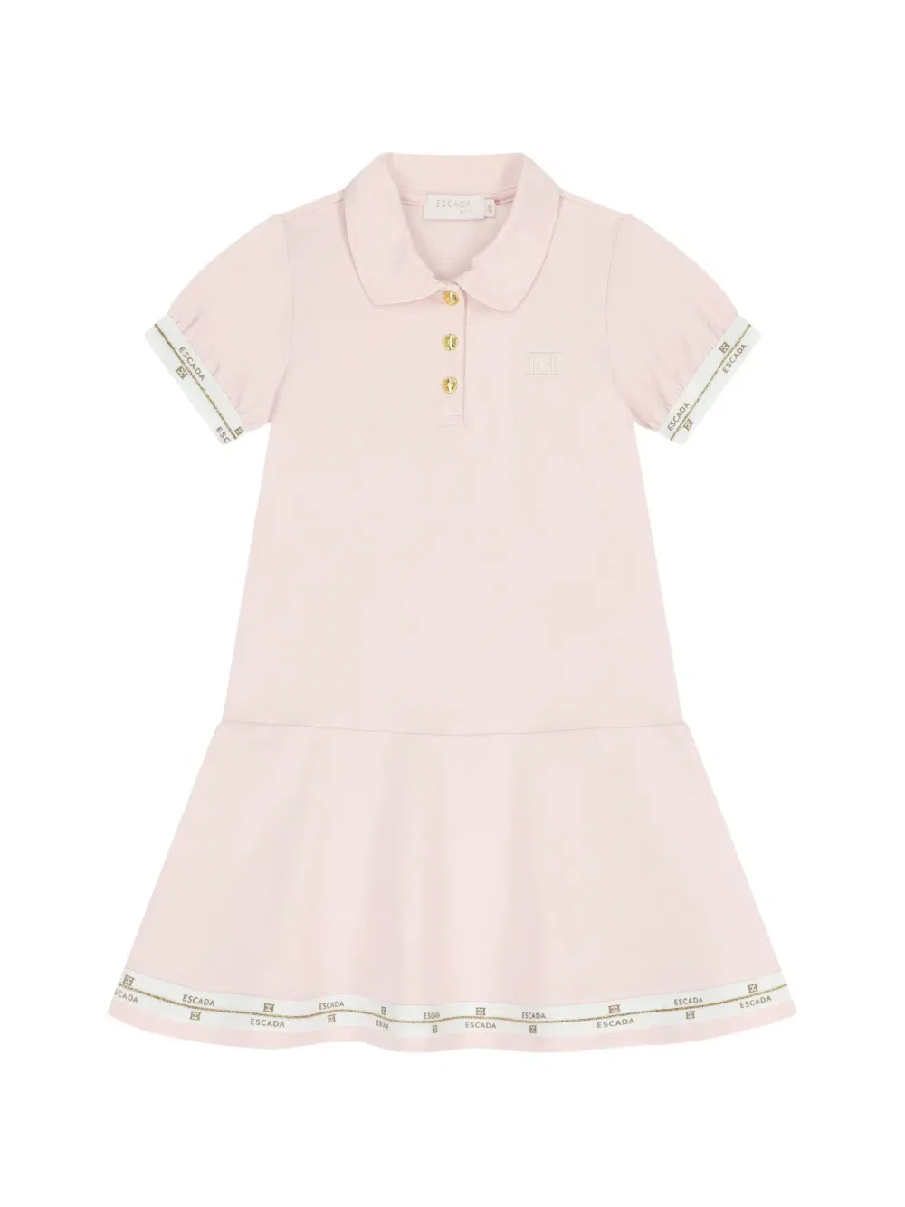 Платье с логотипом и отделкой Escada Kids, розовый