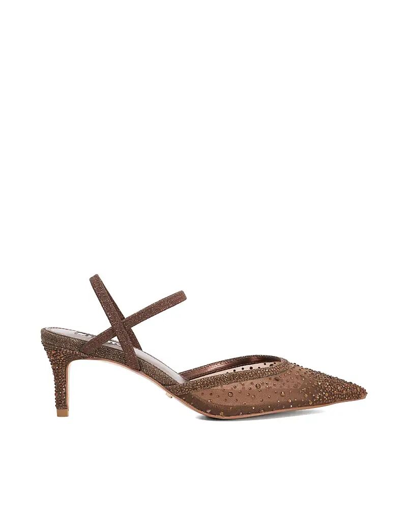 Dune London Wide fit wf харизматичные туфли с открытой пяткой коричневого цвета