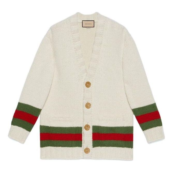 

Кардиган Gucci Wool Cardigan With Web 'Beige' 706735-XKCJ4-9146, бежевый