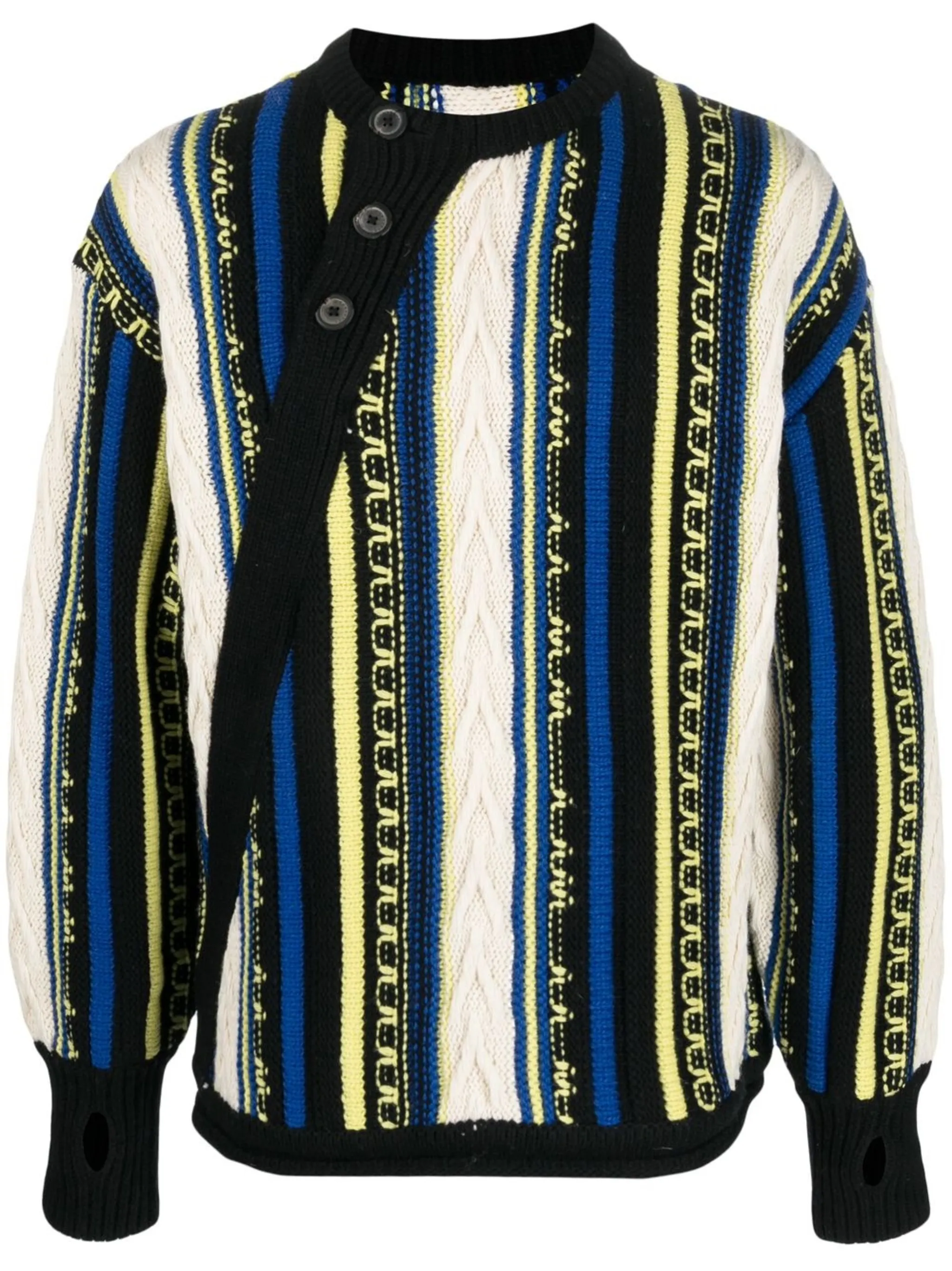 

Полосатый джемпер Frema с воротником на пуговицах Ader Error, черный