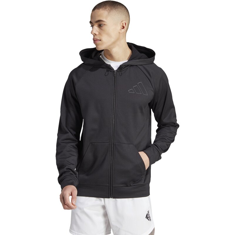 Игра в толстовке с капюшоном и тренировка с маленьким логотипом Adidas, черный — фото 2